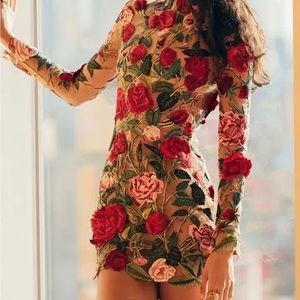 Embroidered lace dress